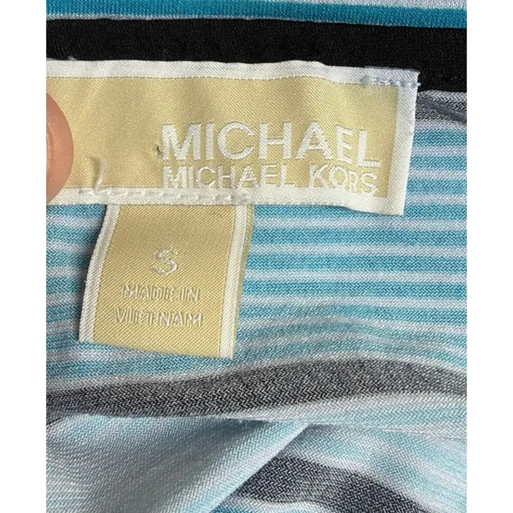 Michael‎ Kors Blue and Black Short Sleeve Shirt Size S